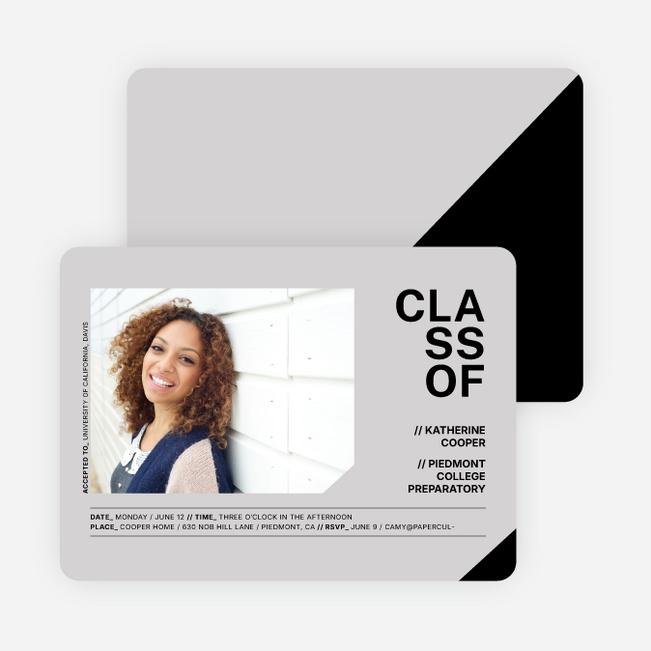 Unique Photo Graduation Announcements - Gray