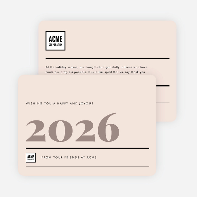 Big Year Corporate New Year Cards - Gray