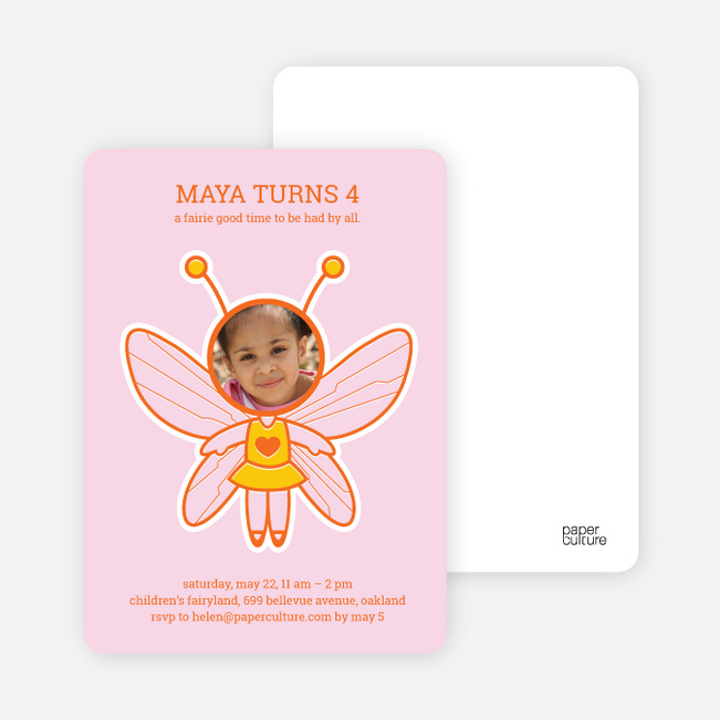 Butterfly Birthday Party Invitations with a Photo - Bubble Yum