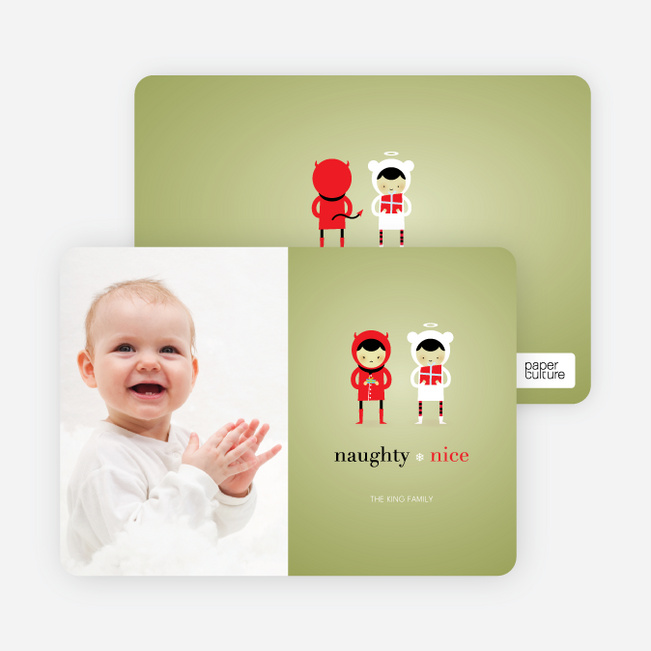 Devil and the Angel Holiday Photo Cards - Bamboo