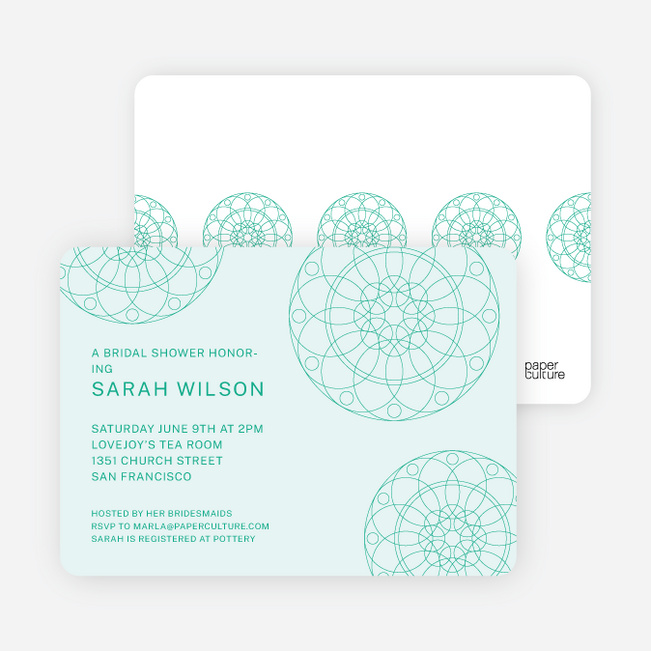 Floral Wedding Shower Invitations - Green
