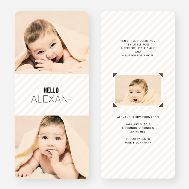 Soft Stripes Holiday Cards - Beige