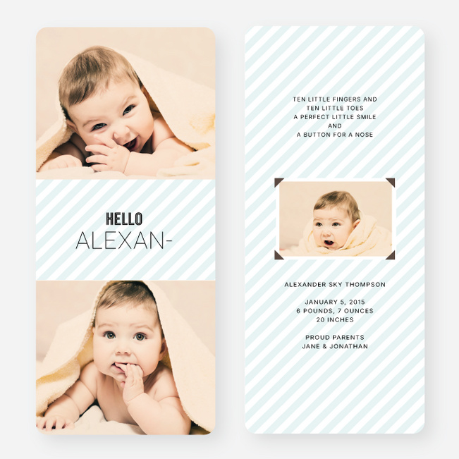 Soft Stripes Holiday Cards - Blue