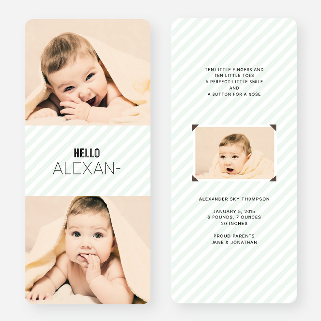 Soft Stripes Holiday Cards - Green