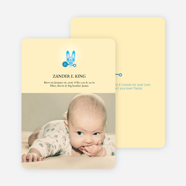 Wabbit the Ratting Rabbit Birth Announcements - Sky Gumdrop