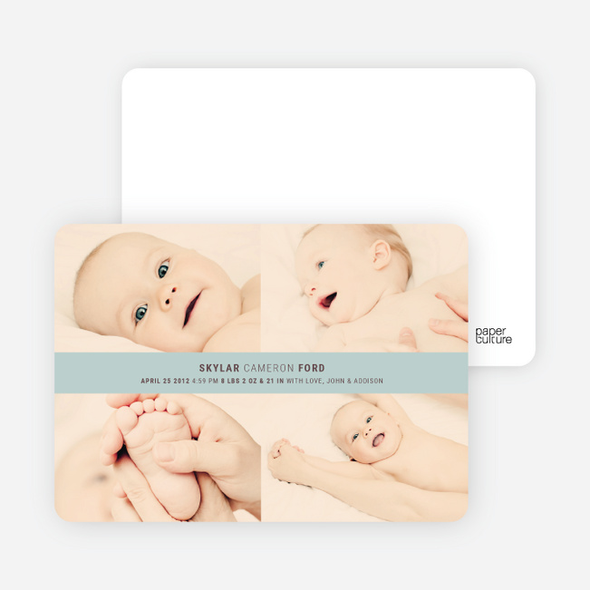 4 Photo Birth Announcements - Bed Ice