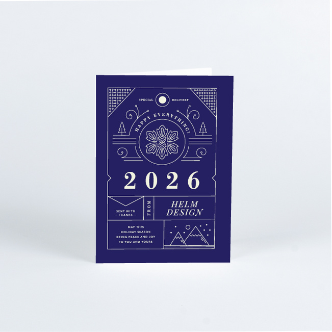 Intricate Details Corporate Holiday Cards - Blue