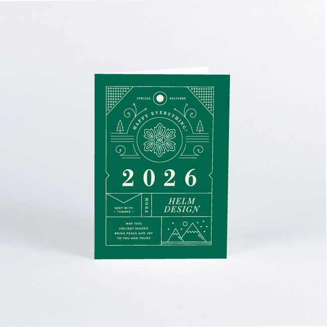 Intricate Details Corporate Holiday Cards - Green