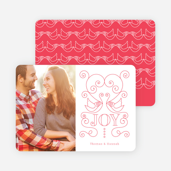 Lovebirds Holiday Cards - Pink