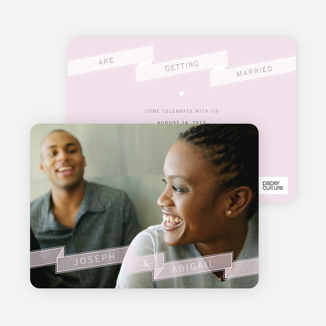 Ribbon Save the Date Cards - Purple