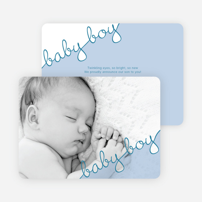 Splish Splash Boy Announcements - Blue Bubble