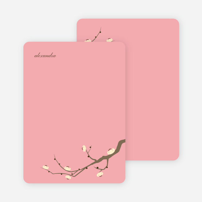 Stationery: ‘Modern Tree Branch Memories’ cards. - Dark Brown