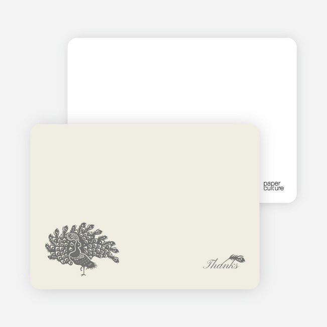 Stationery: ‘Peacock Bridal Shower’ cards. - Charcoal