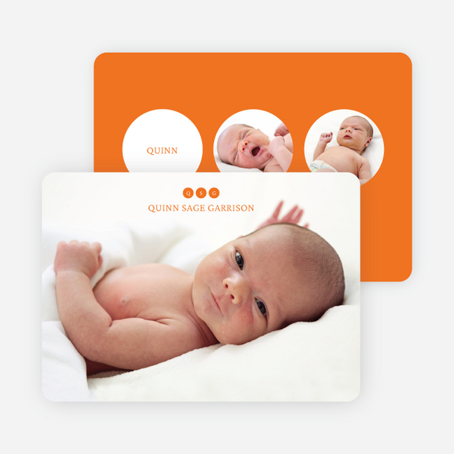 Triple Threat Birth Announcements - Orange
