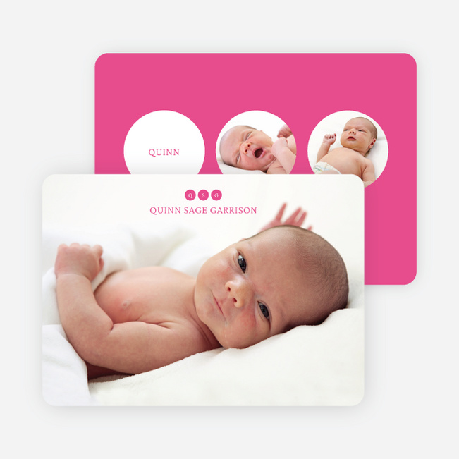 Triple Threat Birth Announcements - Pink