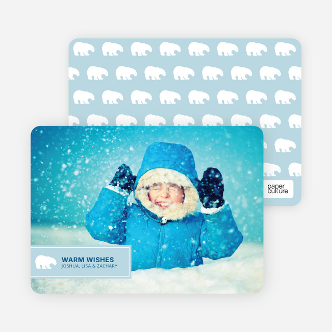 Beary Cute Christmas Photo Card - Periwinkle