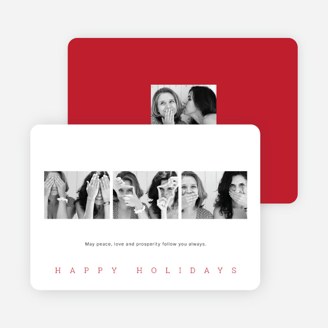 Classic Photo Holiday Cards - Red