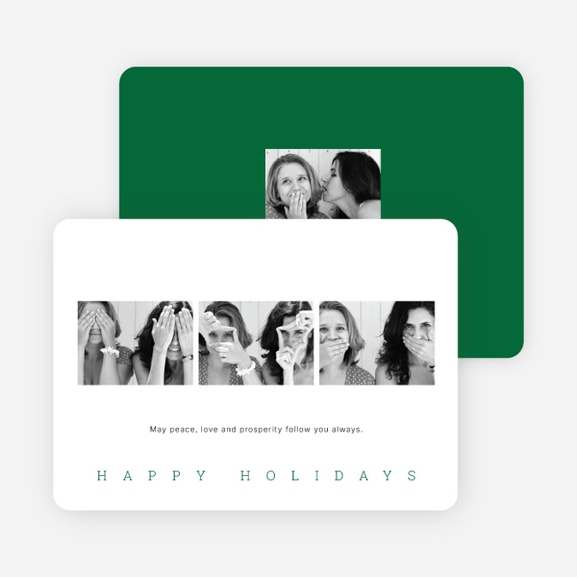 Classic Photo Holiday Cards - Green