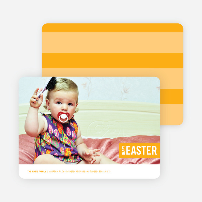 Colorful Easter Band Photo Cards - Orange