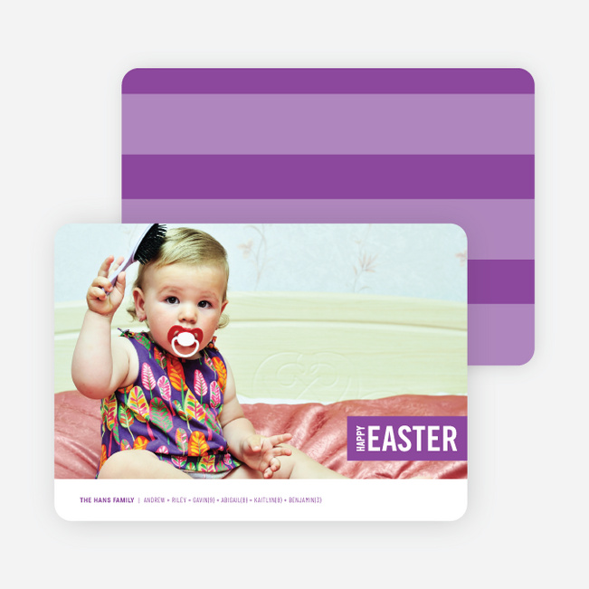 Colorful Easter Band Photo Cards - Purple