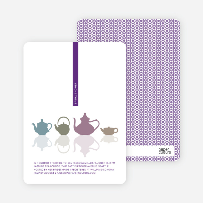Invitations for Bridal Shower Tea - Grape