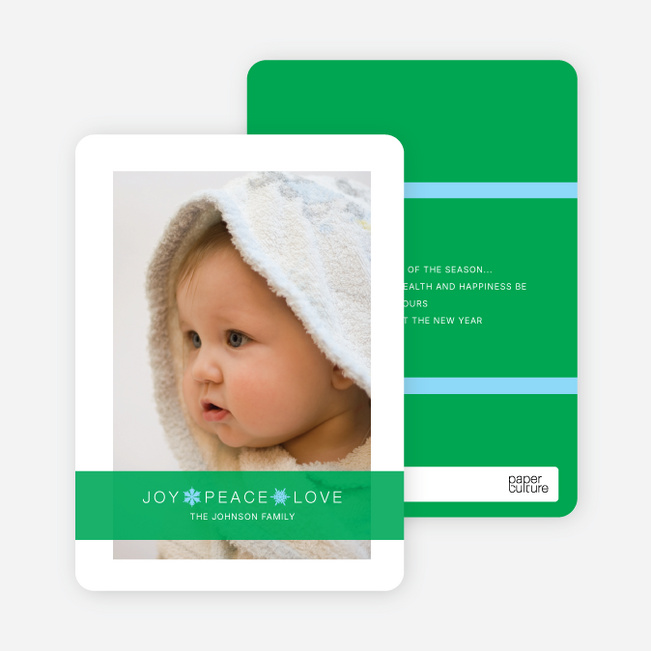 Joy * Peace * Love Holiday Cards - Emerald Green