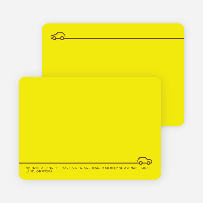 Less is More Simply Modern Moving Announcements - Electric Yellow