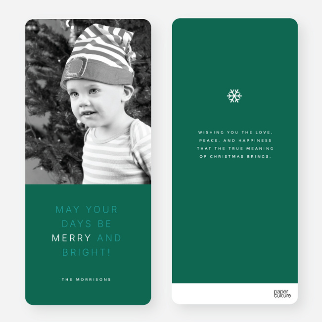 May Your Days be Merry and Bright Christmas Cards - Green
