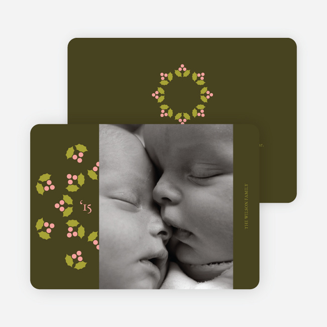 Mistletoe Holiday Photo Cards - Lemongrass