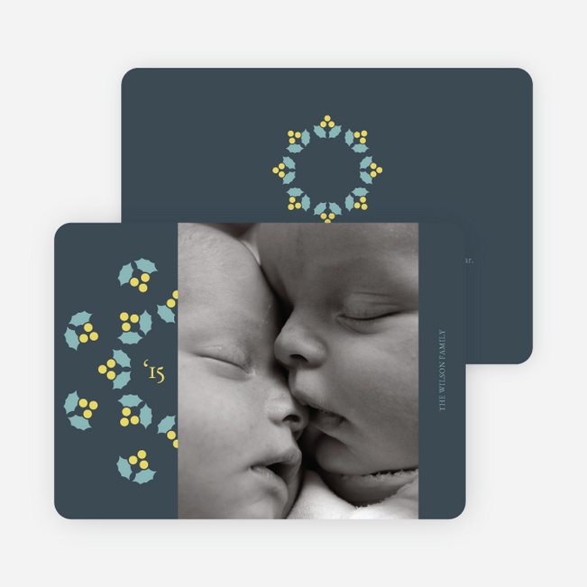 Mistletoe Holiday Photo Cards - Dusty Blue