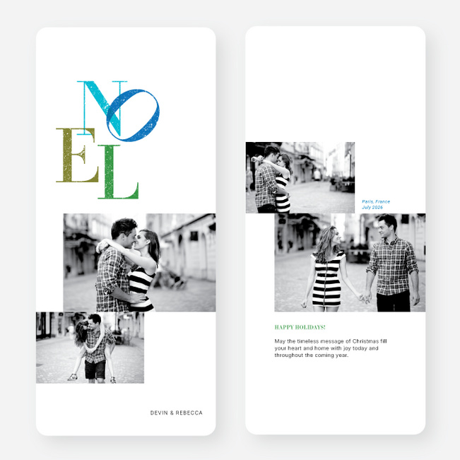 Noel Large Holiday Cards - Blue