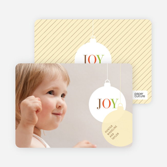 Photo Holiday Ornament Christmas Card - Lemongrass