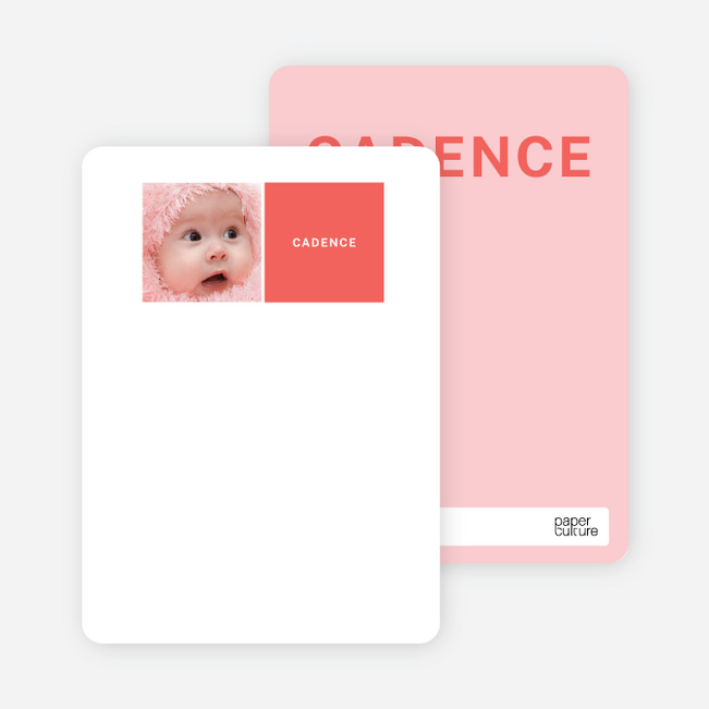 All Square Personalized Photo Note Cards - Carnation