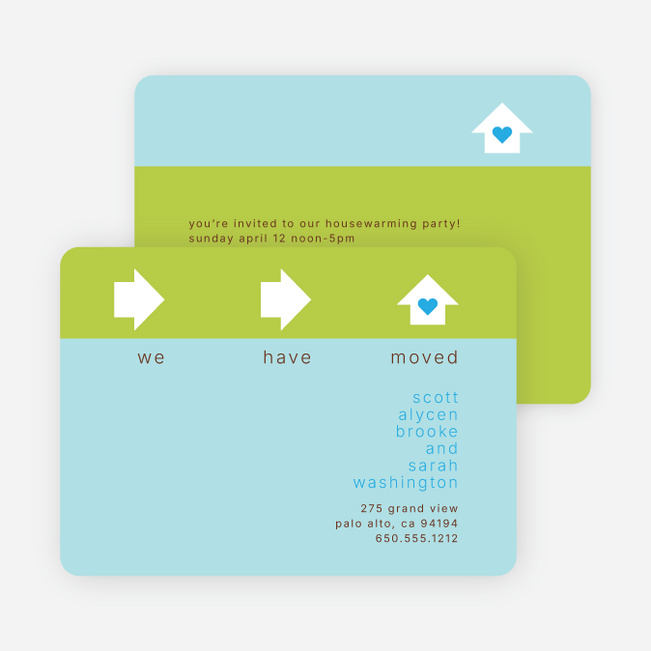 Arrow Arrow House Moving Announcements - Baby Blue