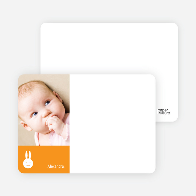 Not Bugs Bunny, Far Cuter Personalized Photo Card Stationery - Tangerine