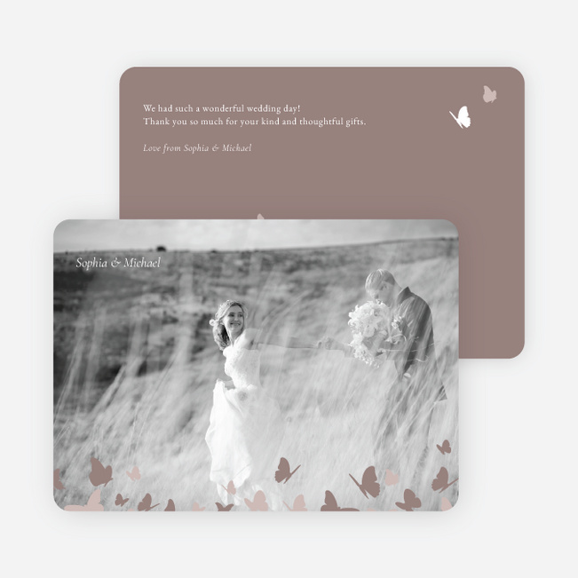 Butterfly Thank You Cards - Brown