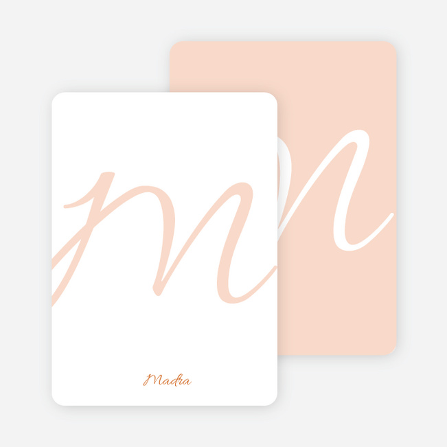 Elegant Letters Personalized Note Cards - Pale Apricot