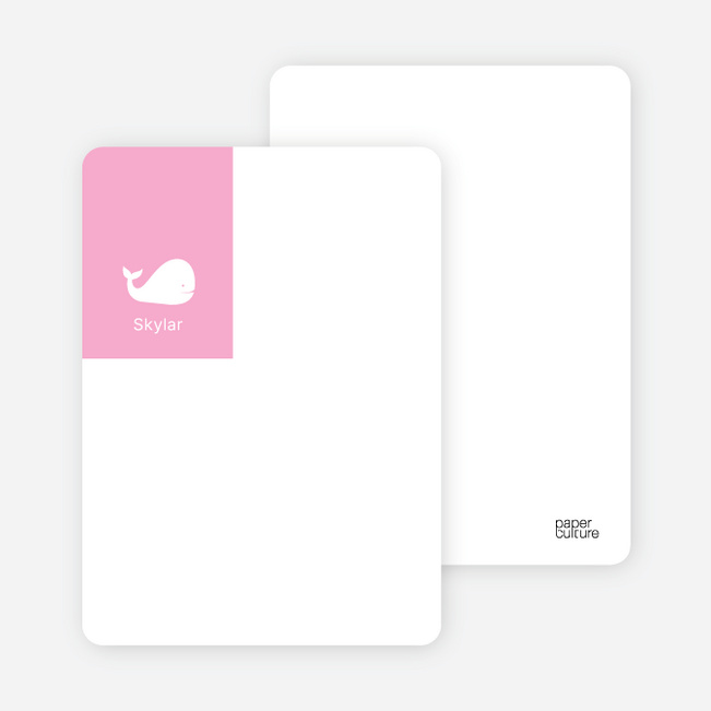 Moby Dick Whale Stationery with Personal Photo - Cotton Candy