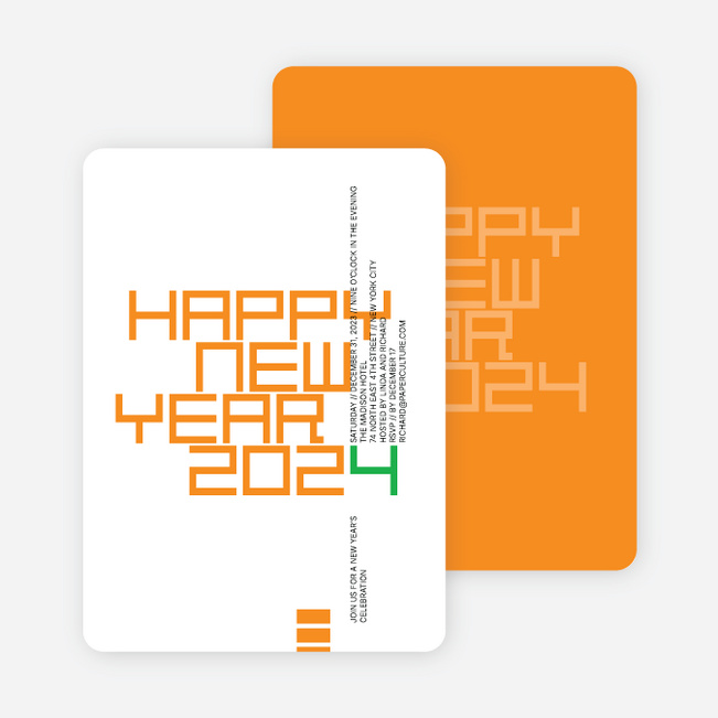 Modern and Bold New Year’s Party Invitations - Orange