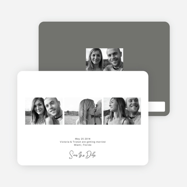 Multi Photo Save the Date Cards - Charcoal