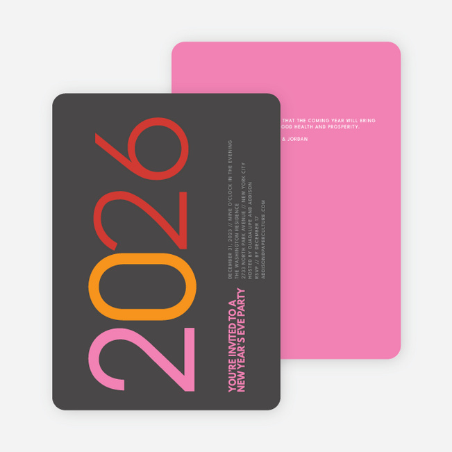New Year’s Eve Party Invitations: Whoosh! - Magenta
