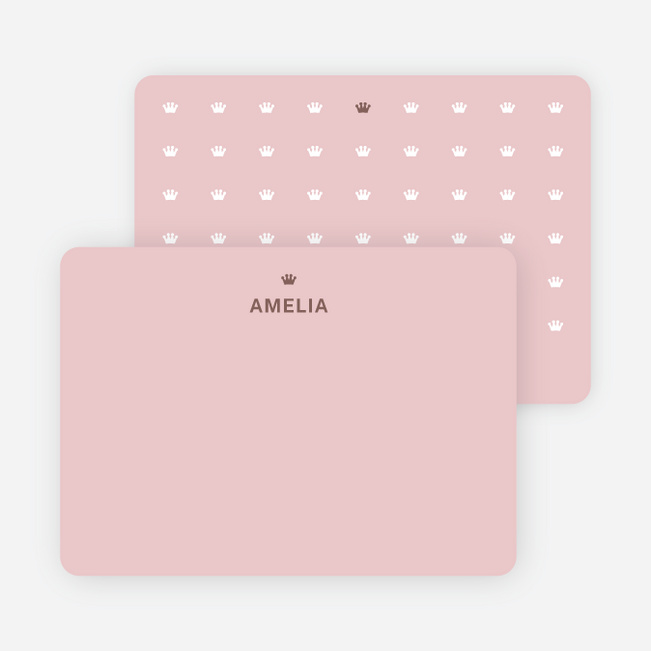 Note Cards: ‘Prince and Princess Photo Invitations’ cards. - Khaki
