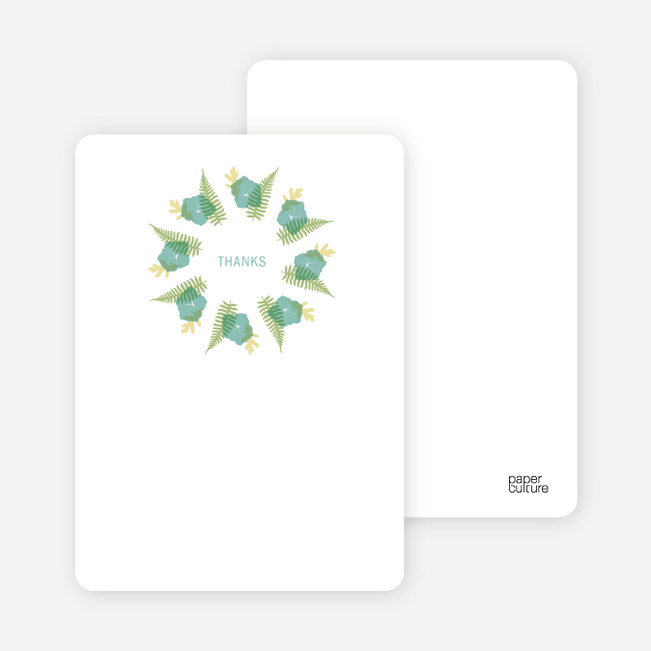 Notecards for the ‘Flower Wreath Bridal Shower’ cards. - Teal