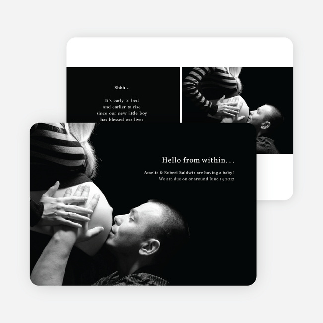 Pro Photo Modern Pregnancy Announcement - Black
