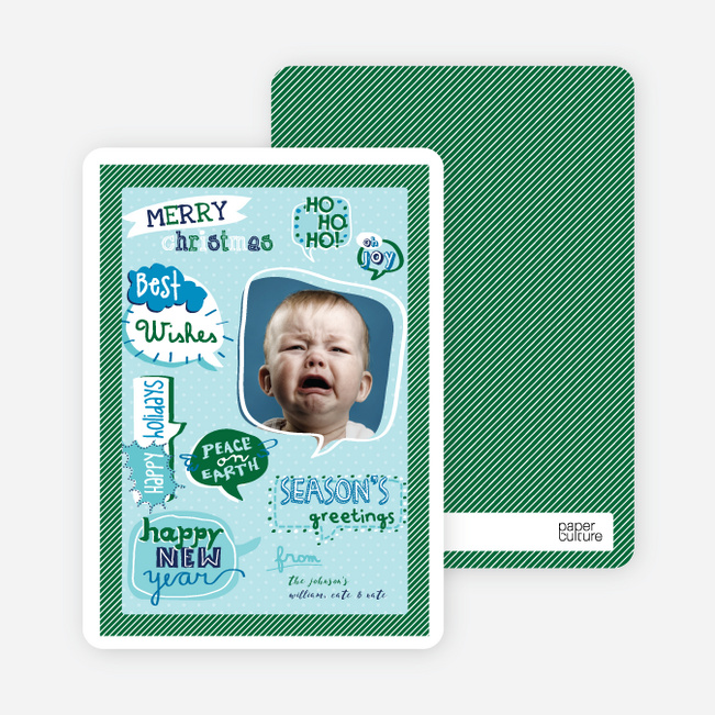 Say It All Holiday Photo Cards - Hunter Green