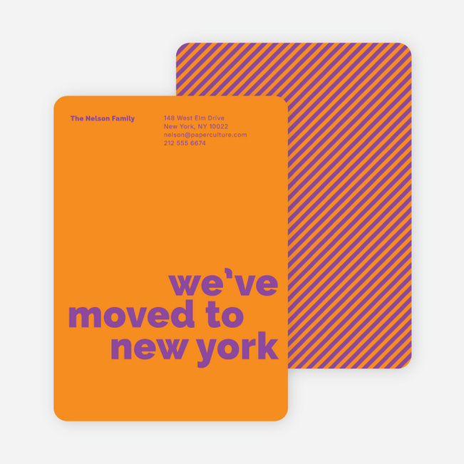 Simply Text Minimalist Moving Announcements - Deep Saffron