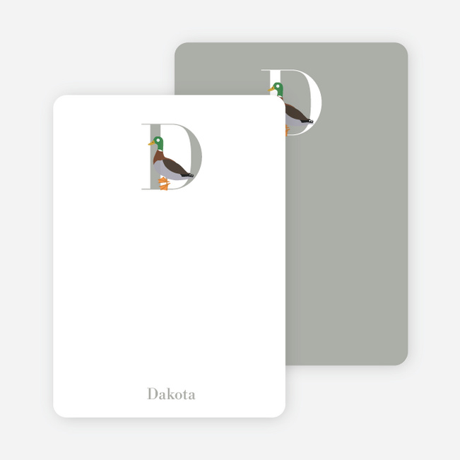 D Duck Monogram Stationery - Espresso