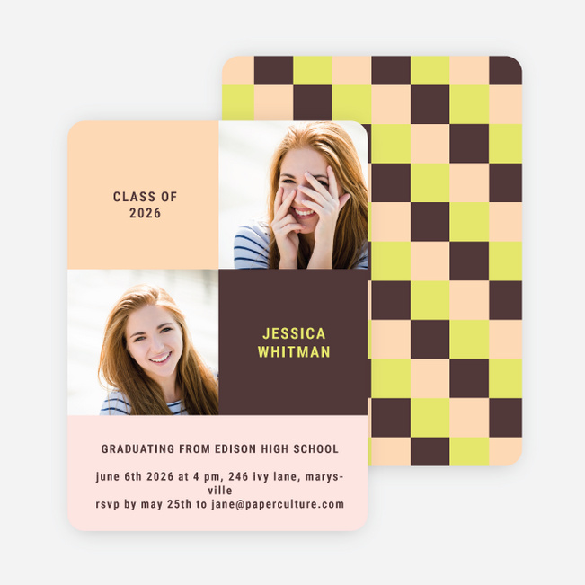 Bold Geometric Graduations Cards - Brown