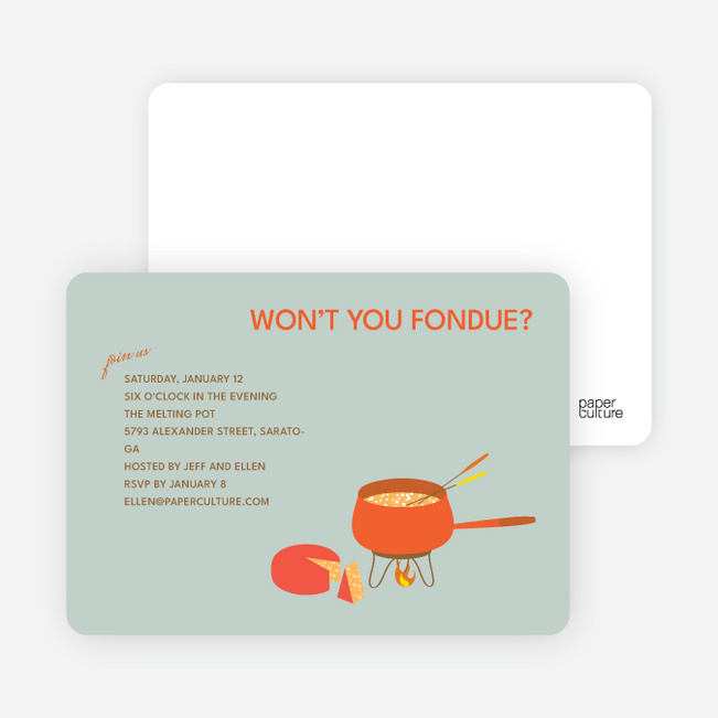Fondue Party Invitations - Grape