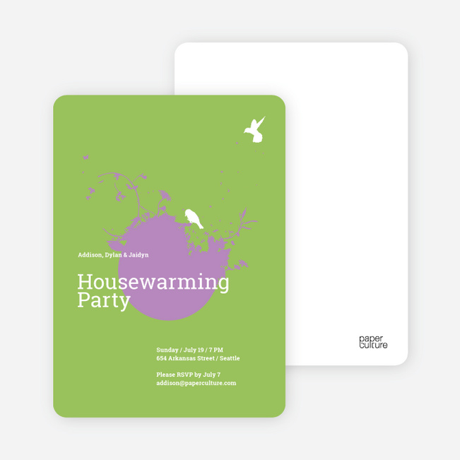 New Nest Housewarming Party Invitations - Amethyst